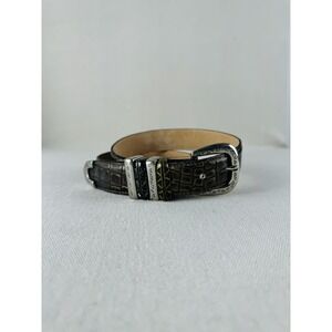 Leatherock‎ INC Brown Leather Textured Belt Size M 28.5" USA Western
